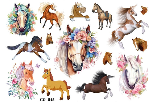 UNITEDSTA Horses Temporary Tattoos for Kids Birthday Party Supplies Favor 125 Pcs Stickers Super Cute Gifts Kentucky Rose Decorations Girls Boys Cowgirl Classroom School Prizes Themed