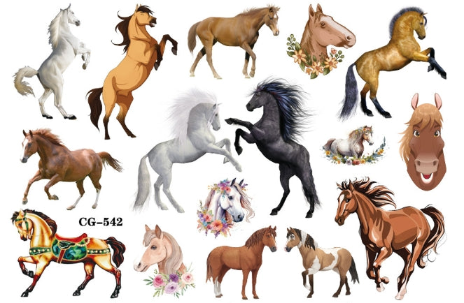 UNITEDSTA Horses Temporary Tattoos for Kids Birthday Party Supplies Favor 125 Pcs Stickers Super Cute Gifts Kentucky Rose Decorations Girls Boys Cowgirl Classroom School Prizes Themed