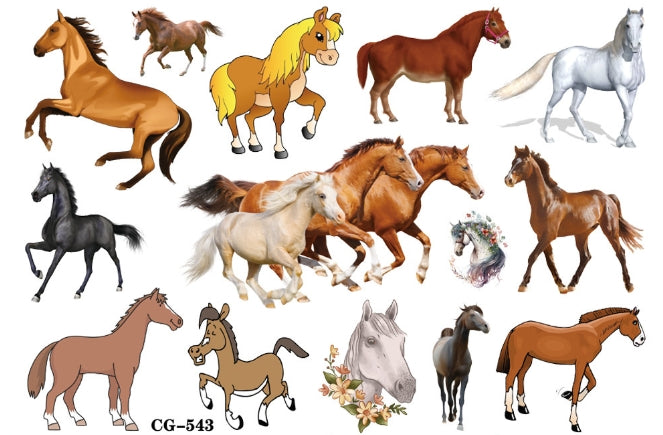 UNITEDSTA Horses Temporary Tattoos for Kids Birthday Party Supplies Favor 125 Pcs Stickers Super Cute Gifts Kentucky Rose Decorations Girls Boys Cowgirl Classroom School Prizes Themed