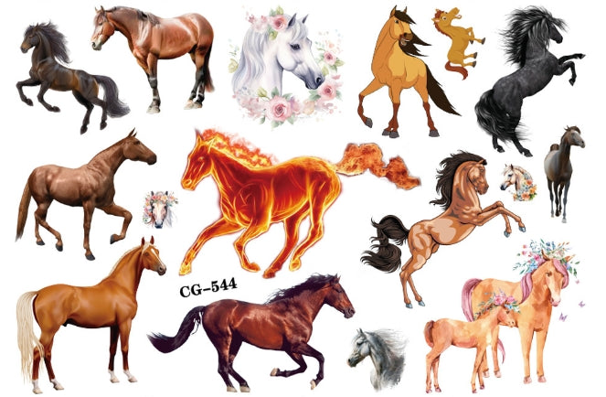 UNITEDSTA Horses Temporary Tattoos for Kids Birthday Party Supplies Favor 125 Pcs Stickers Super Cute Gifts Kentucky Rose Decorations Girls Boys Cowgirl Classroom School Prizes Themed